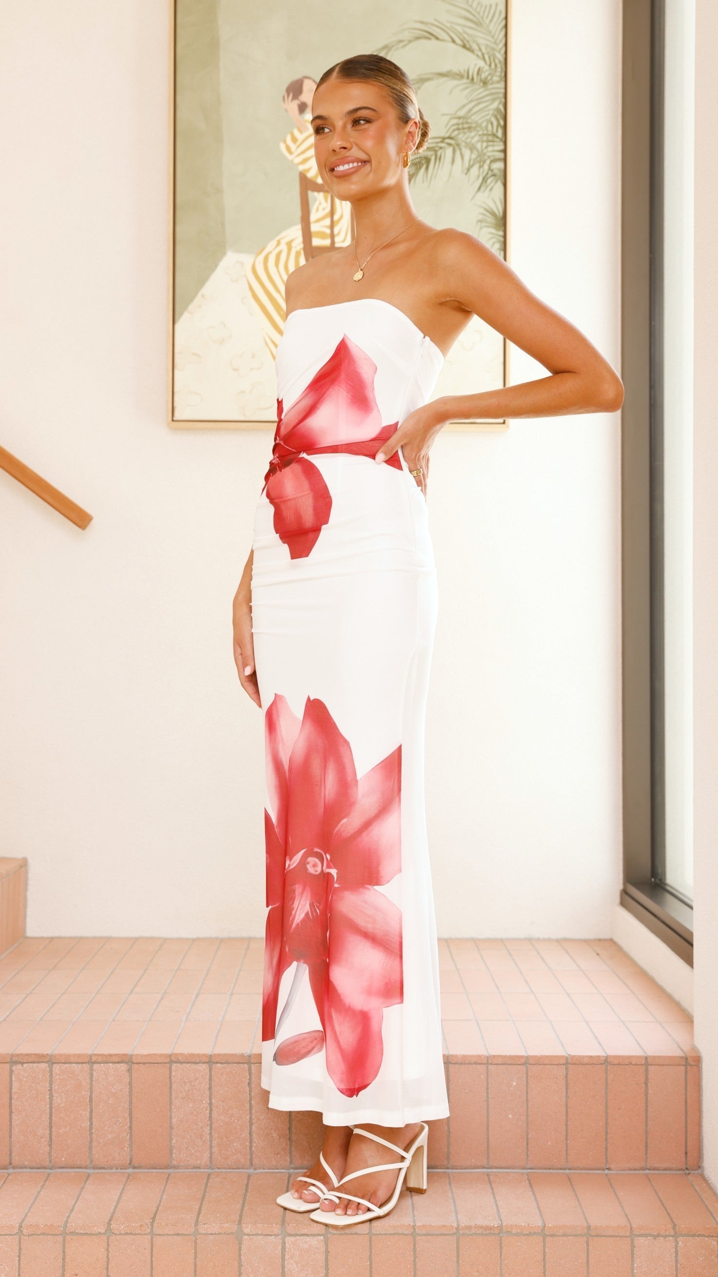 Women's Strapless Maxi Dress Polyester 3