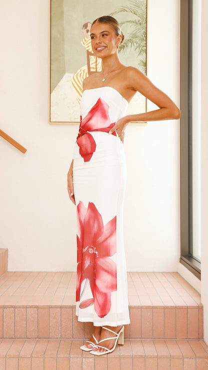 Women's Strapless Maxi Dress Polyester 3