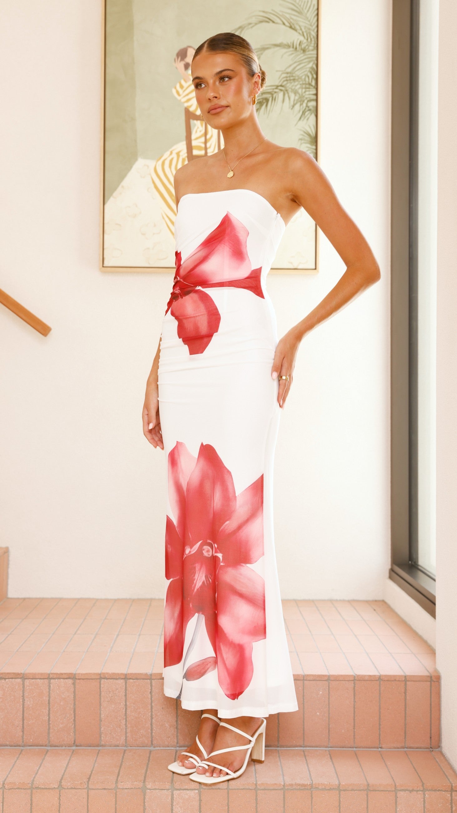 Women's Strapless Maxi Dress Polyester 5
