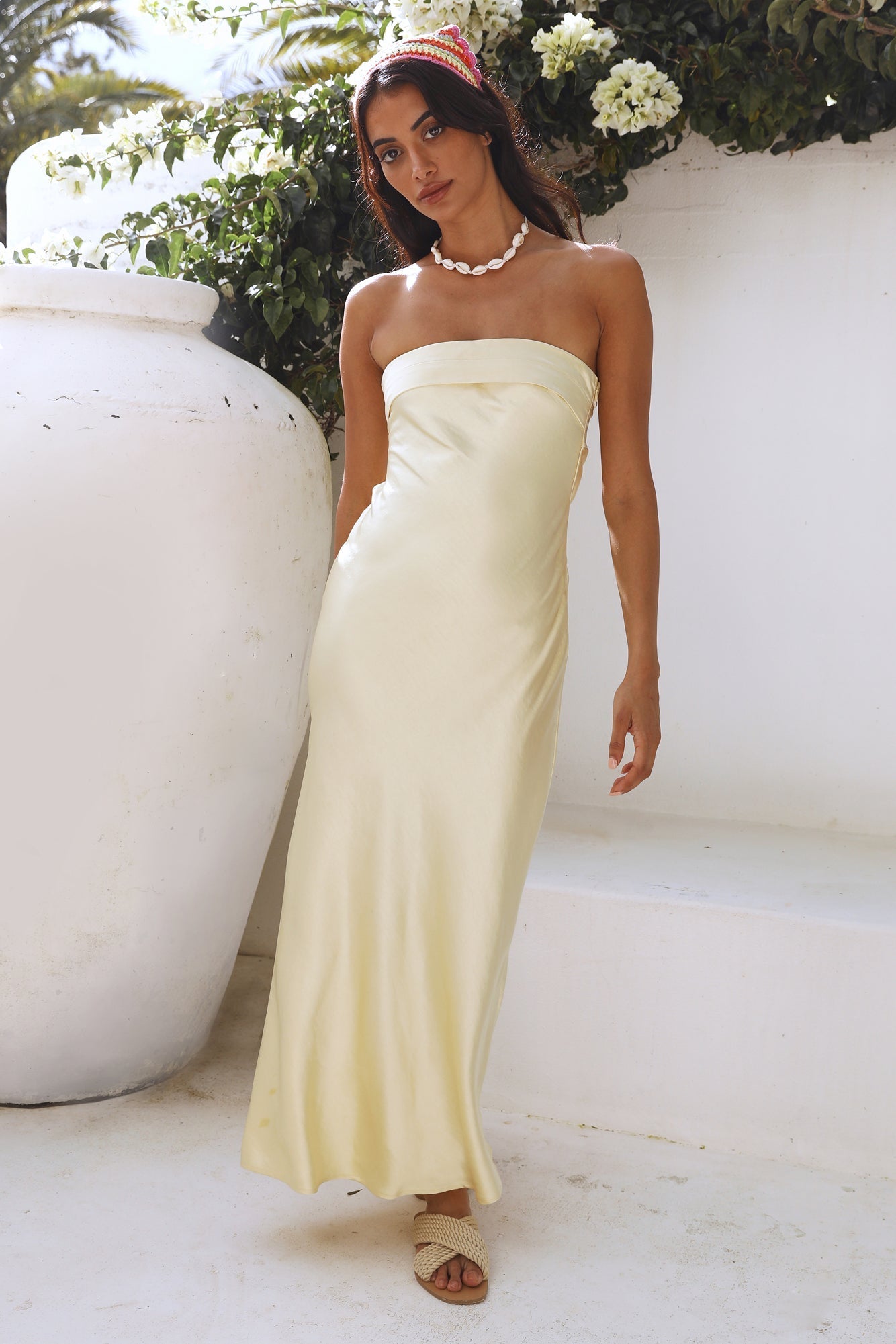 Women's Strapless Maxi Dress Polyester Elegant Summer Style 2