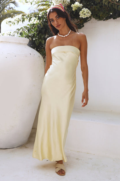 Women's Strapless Maxi Dress Polyester Elegant Summer Style 2