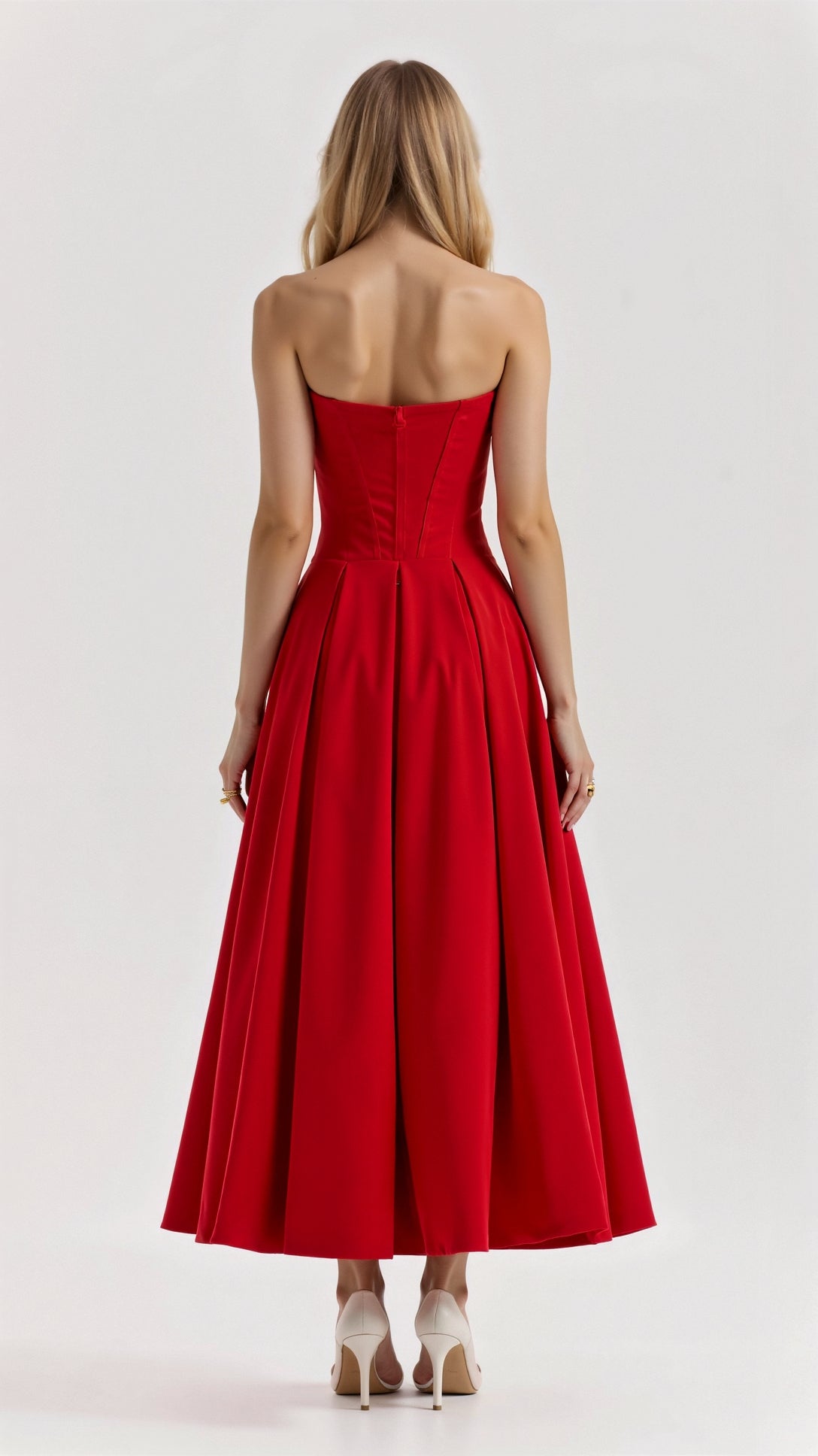 Women's Strapless Midi Dress Polyester 1
