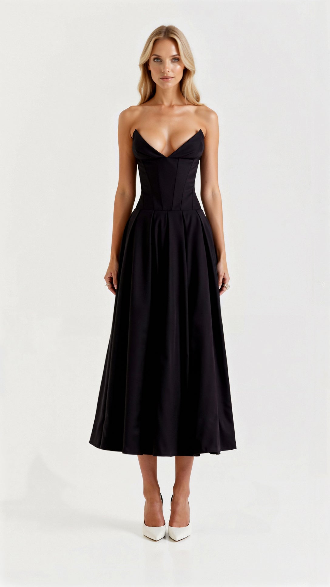 Women's Strapless Midi Dress Polyester 3