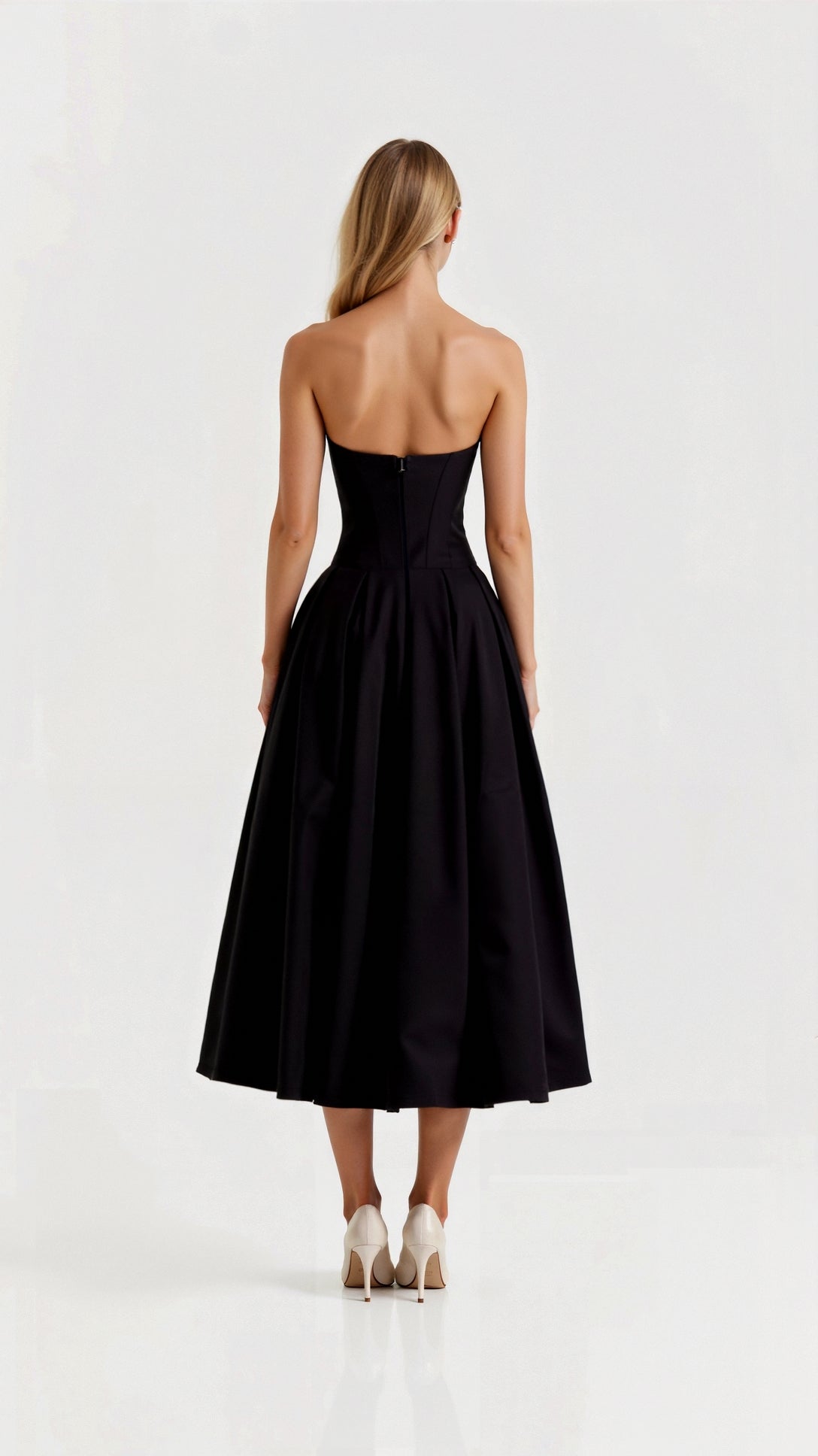 Women's Strapless Midi Dress Polyester 4
