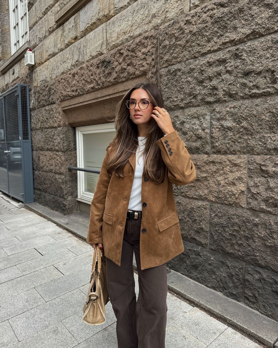 Women's Suede Blazer Camel 0