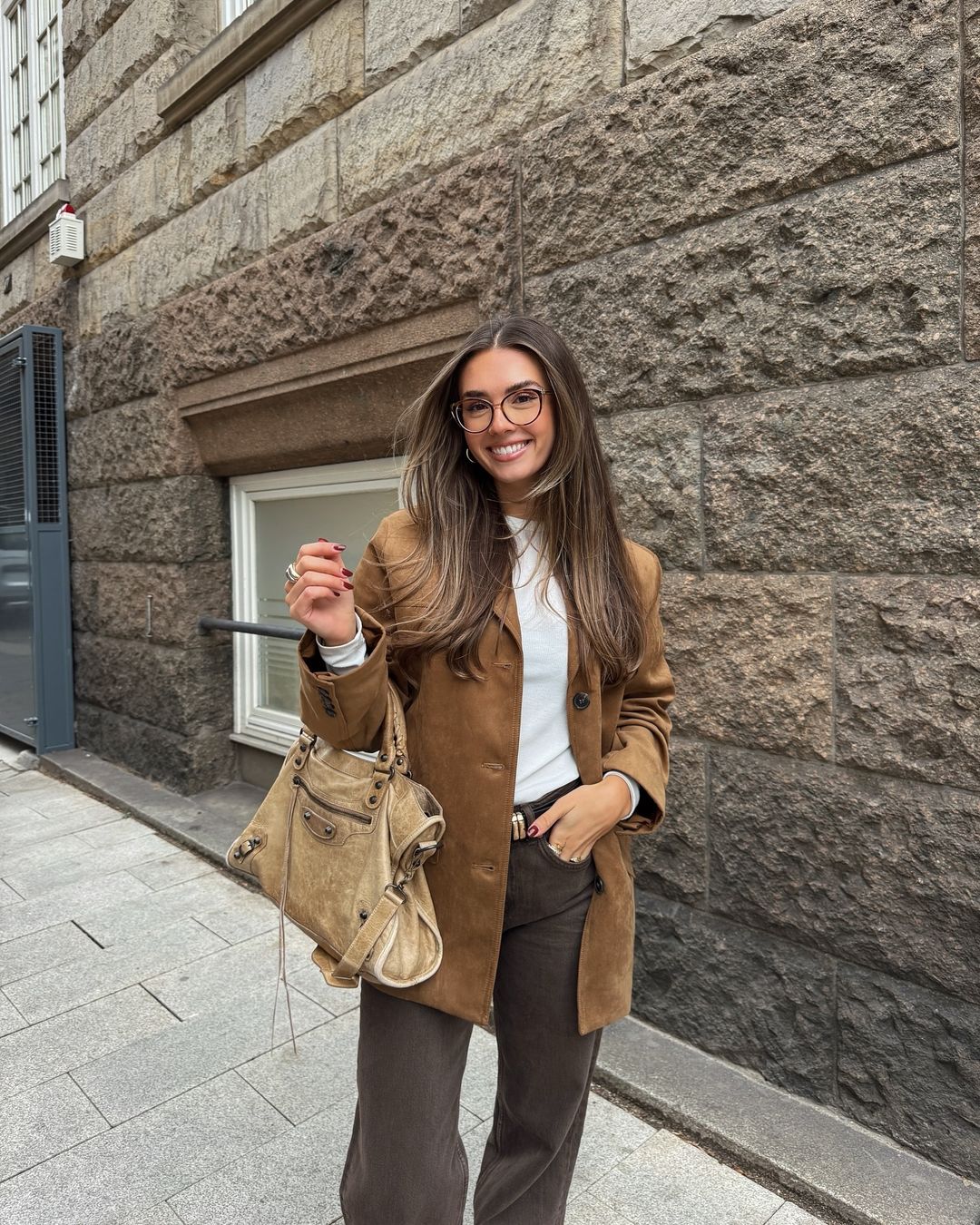 Women's Suede Blazer Camel 3