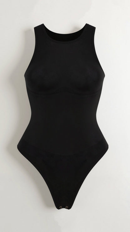 Women's Thong Bodysuit Stretch Fabric - Black 5