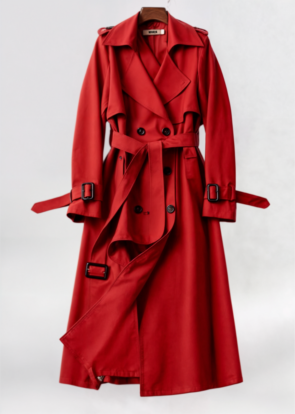 Women's Trench Coat Polyester Classic Double-Breasted Design 10