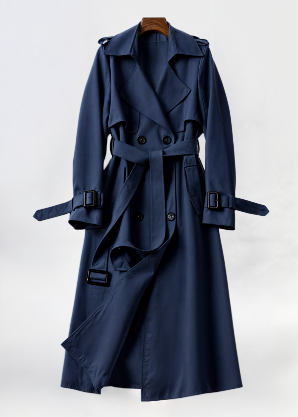 Women's Trench Coat Polyester Classic Double-Breasted Design 6