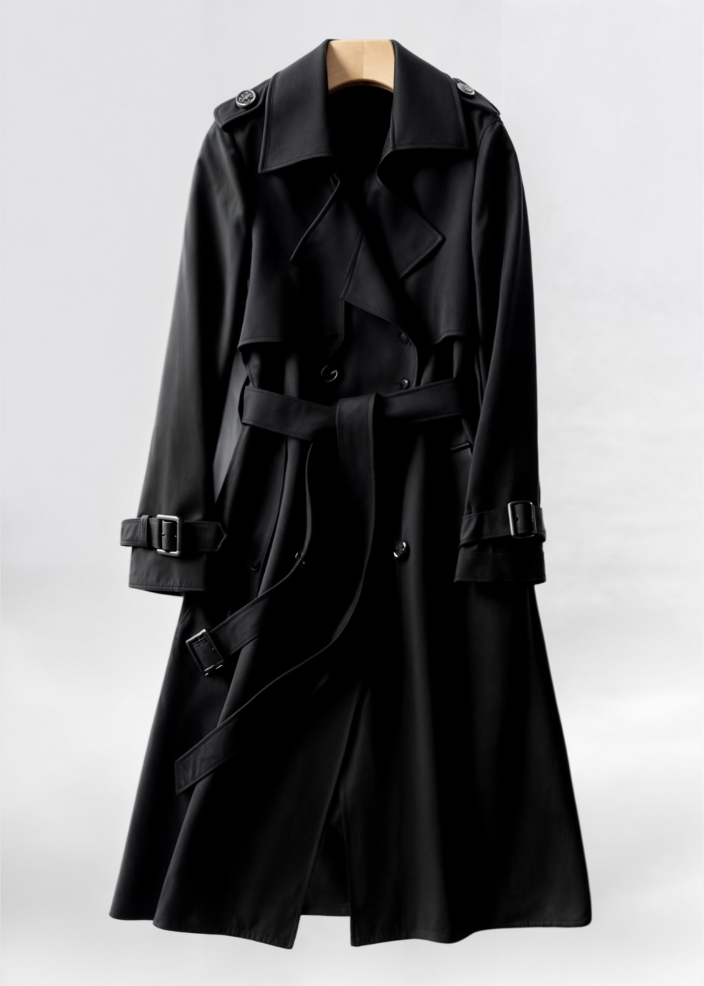 Women's Trench Coat Polyester Classic Double-Breasted Design 7