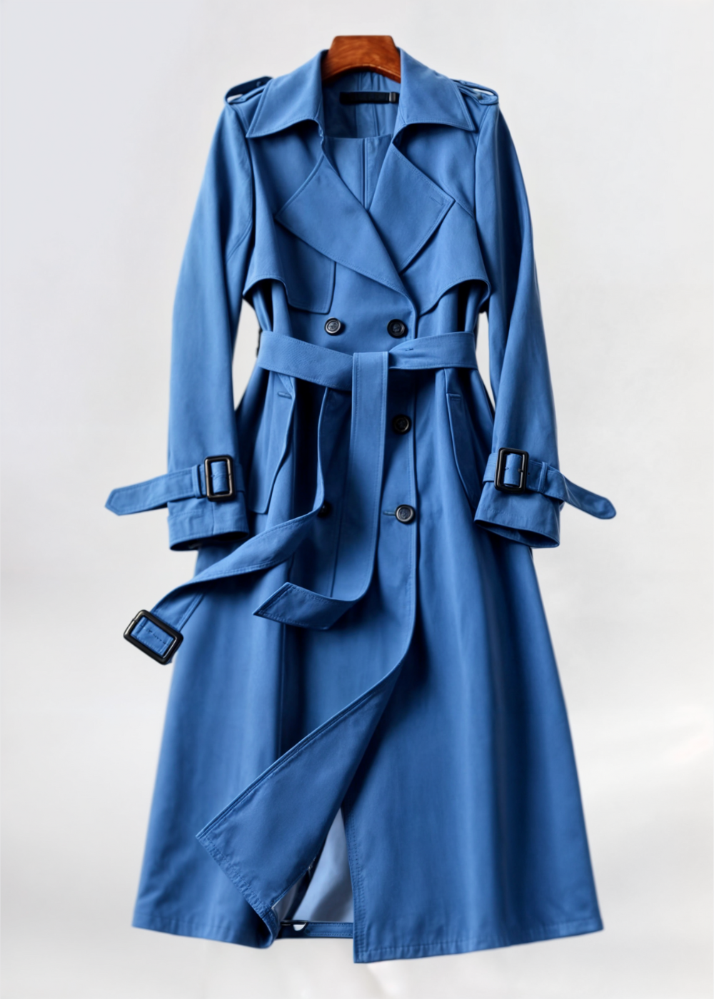 Women's Trench Coat Polyester Classic Double-Breasted Design 8