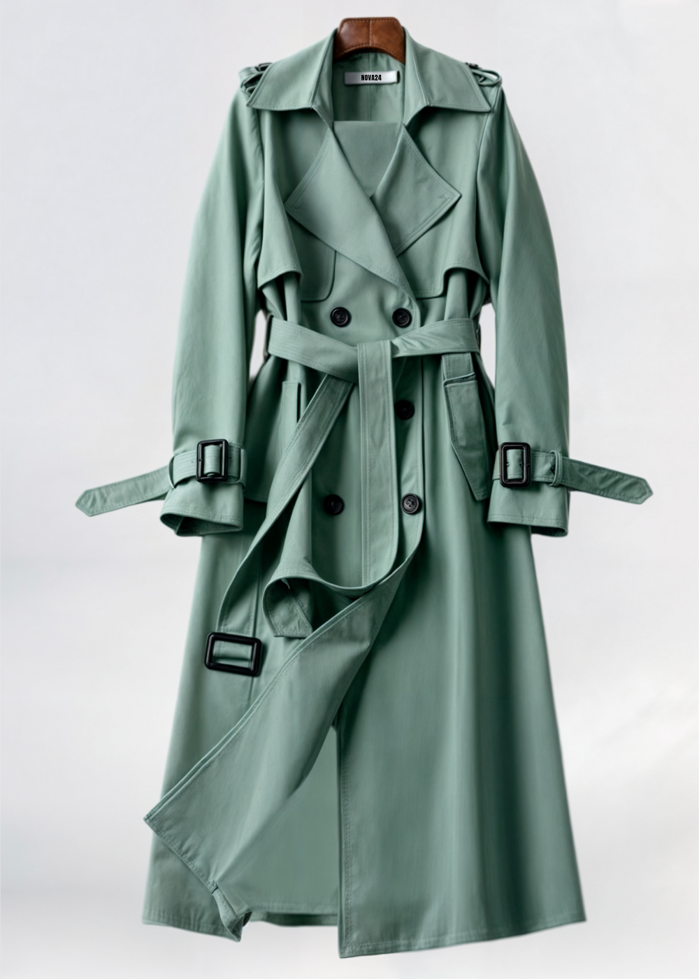 Women's Trench Coat Polyester Classic Double-Breasted Design 9