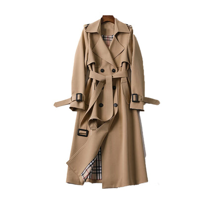 Women's Trench Coat Polyester Classic Double Button Outerwear 0