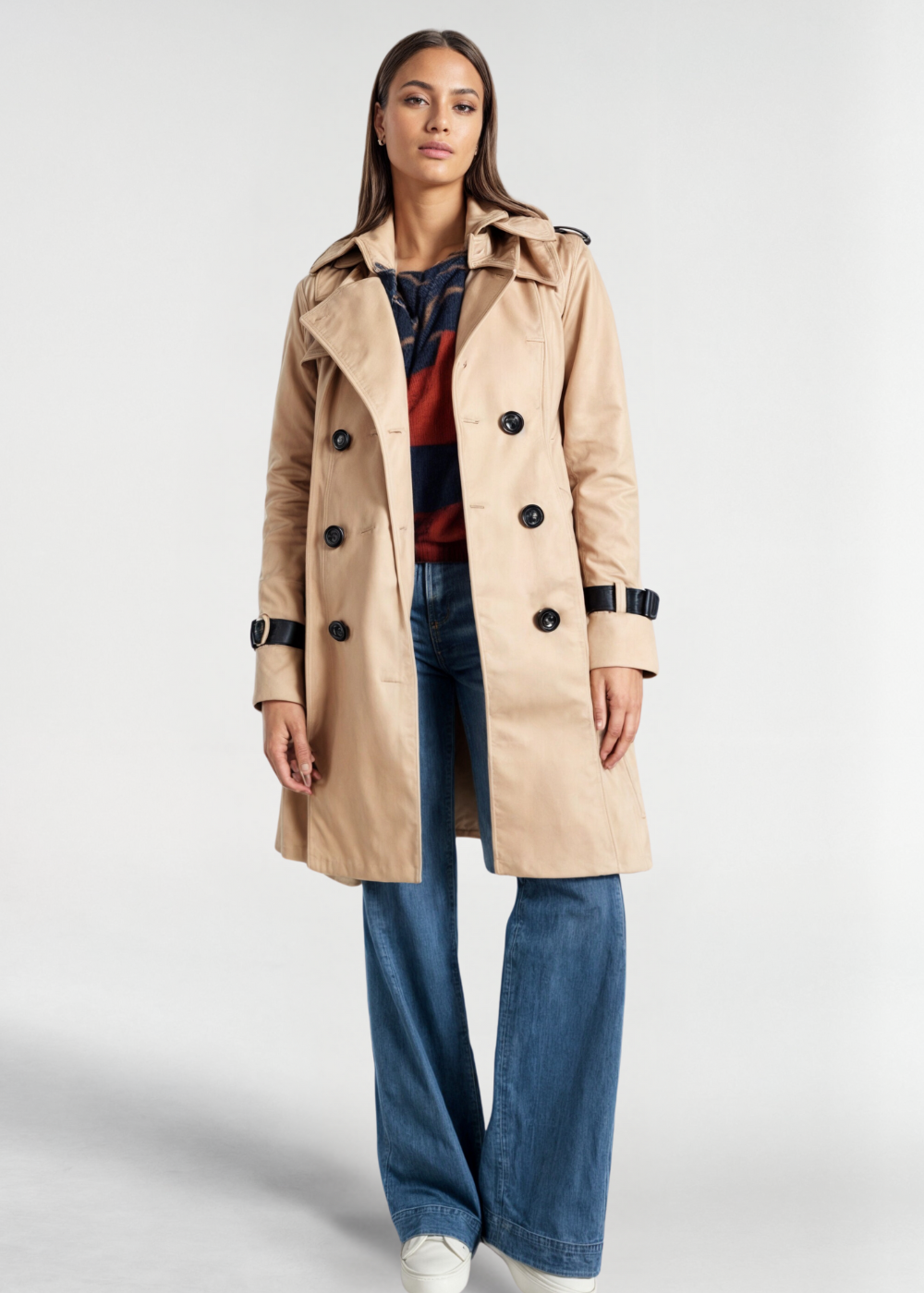 Women's Trench Coat Premium Fabric Double Design 0