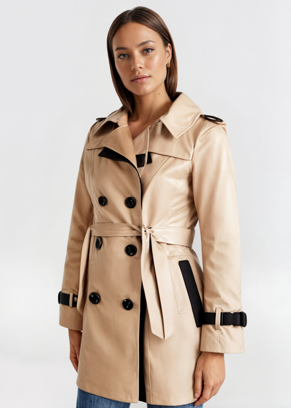 Women's Trench Coat Premium Fabric Double Design 3