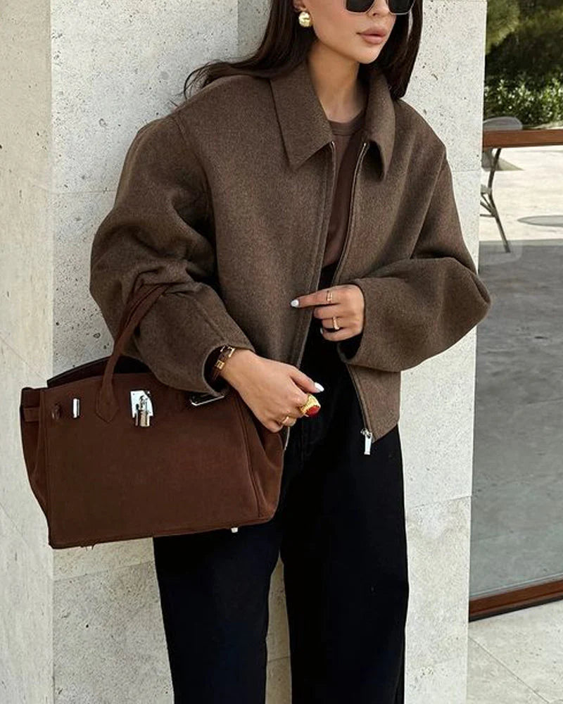 Women's Wool Coat Oversized Classic Winter Outerwear 0