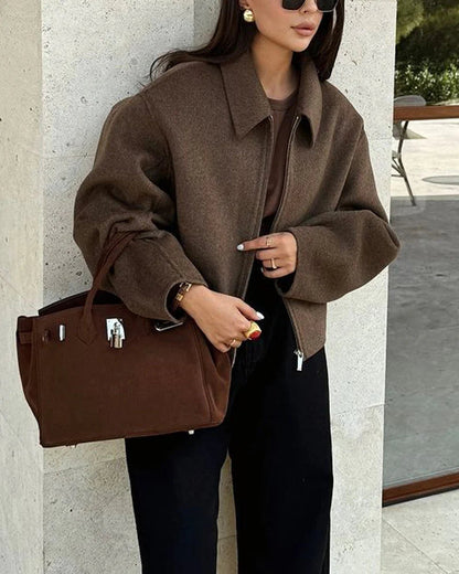Women's Wool Coat Oversized Classic Winter Outerwear 0
