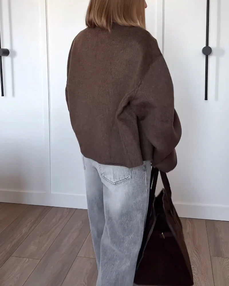 Women's Wool Coat Oversized Classic Winter Outerwear 2