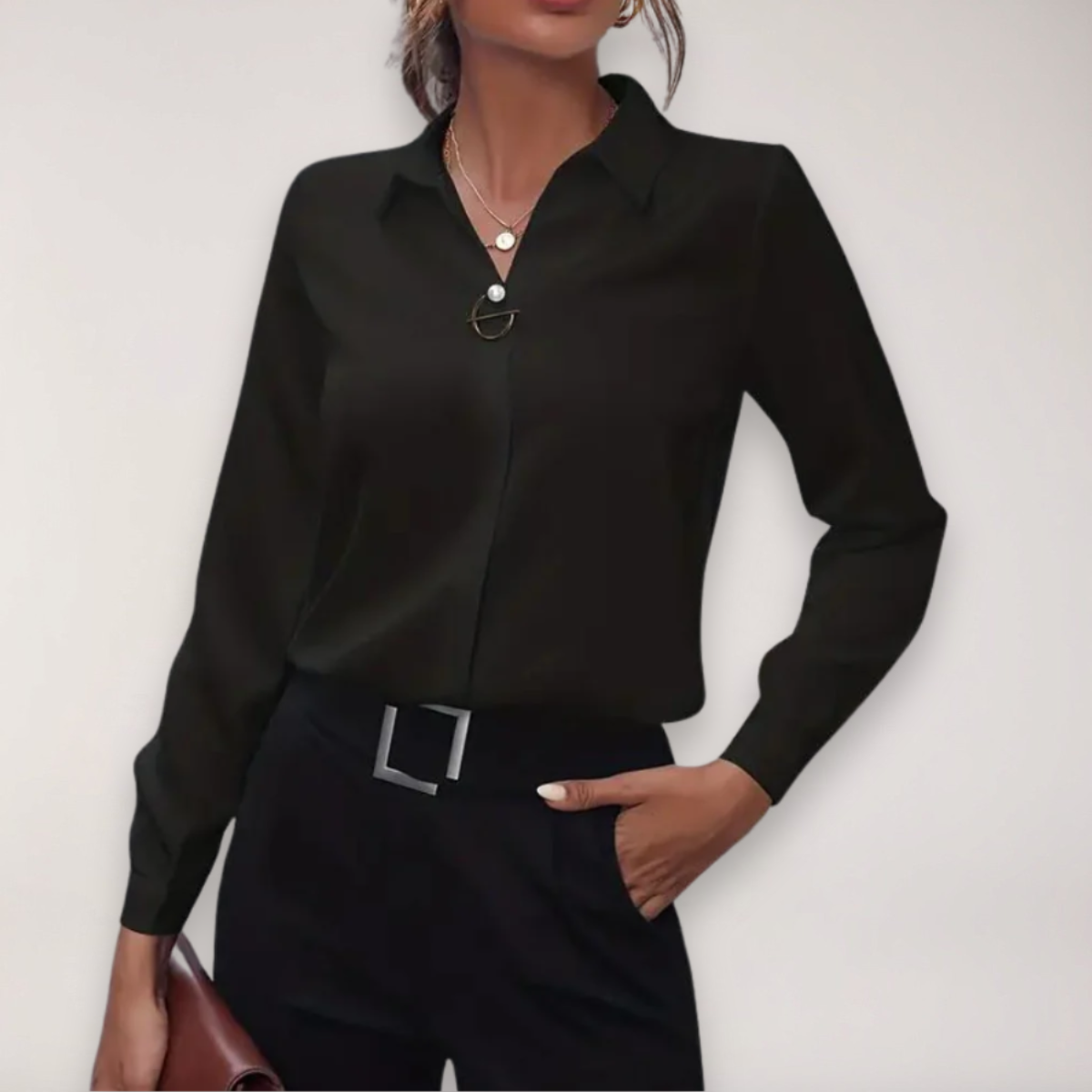 Women’s Tailored Blouse – Elegant Button-Up Shirt for Work and Daywear