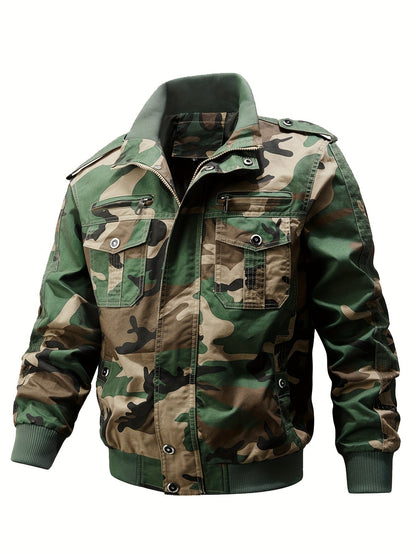 Camouflage Pilot Workwear Outdoorjacket With Multiple Pockets Outdoor Style For Men | Great for Winter Outdoor Activities