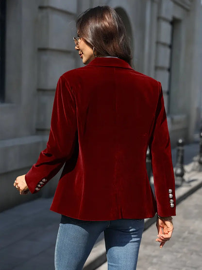 Elegant Women’s Velvet Blazer | Luxurious Autumn & Winter Outerwear
