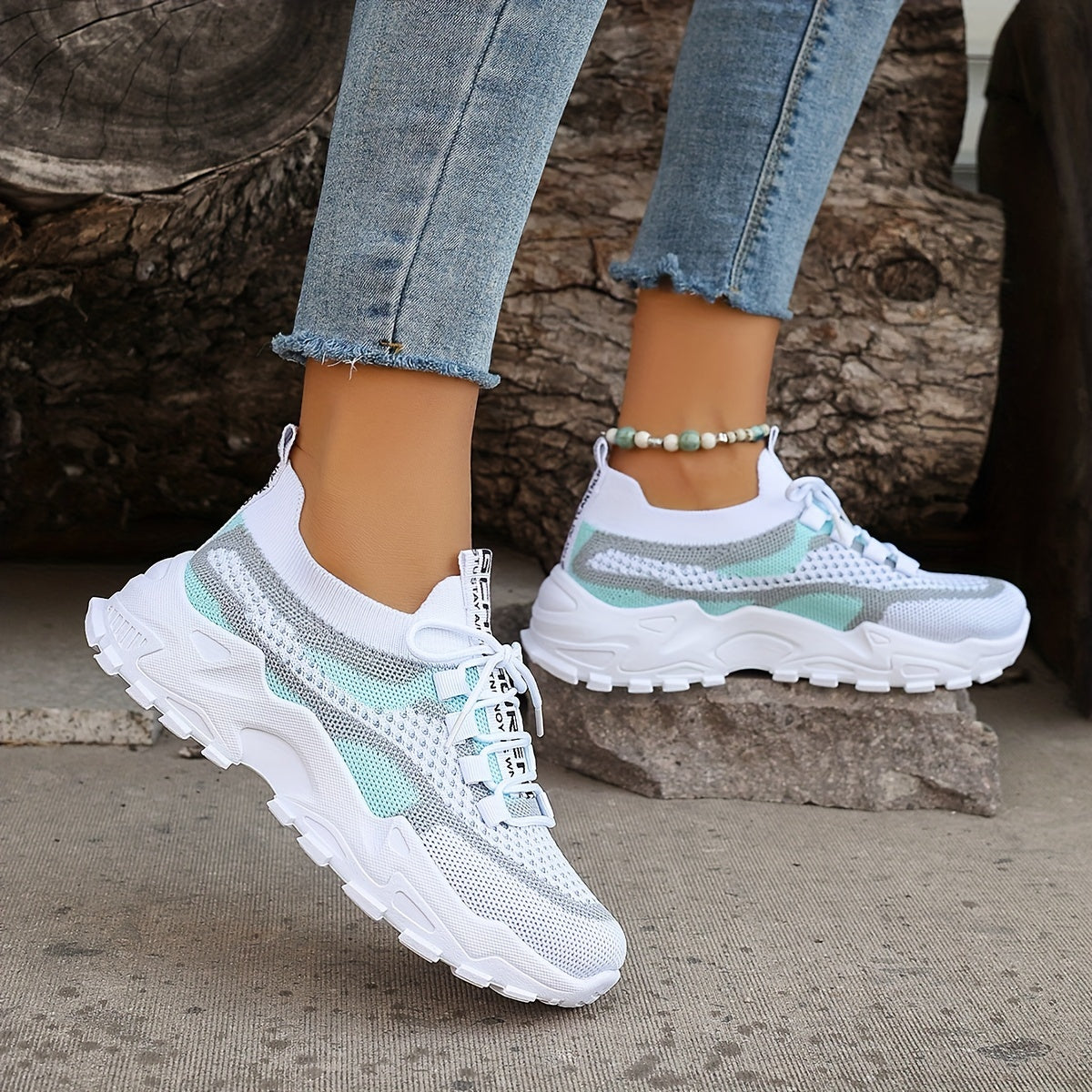 Casual Colorblock Knit Sneakers for Women | Great for Casual Days