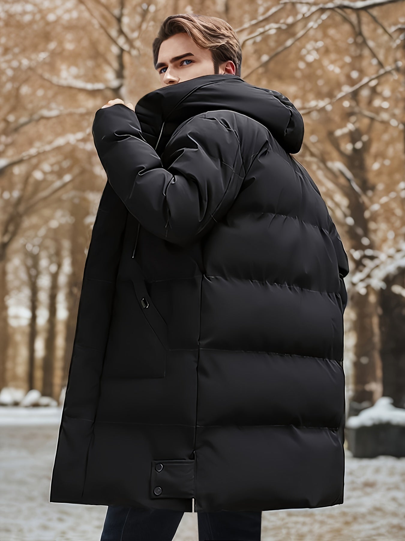 Casual Black Cotton Hooded Winter Jacket For Men | Great for Casual Days