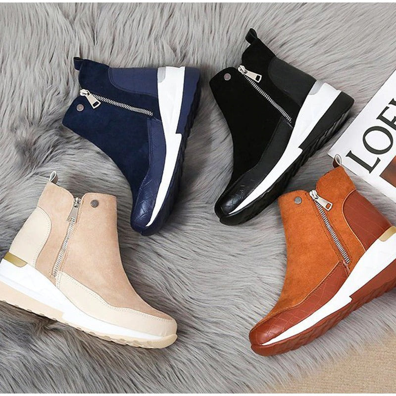 Casual Ankle Boots with Zipper and Heel for Women | Great for Casual Days