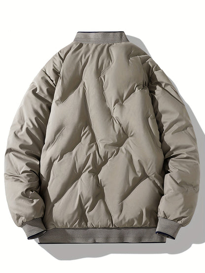 Baseball Collar Zip Up Solid Fleece With Pockets Winter Jacket For Men | Ideal for Winter