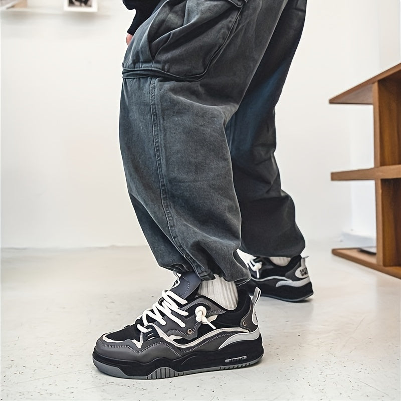 Men's Stylish Laced Skate Trainers with Good Traction | Great for All Seasons