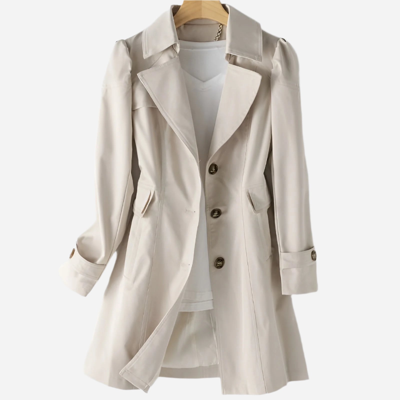 Women's Trench Coat Waterproof Adjustable Belt Elegant Timeless 9