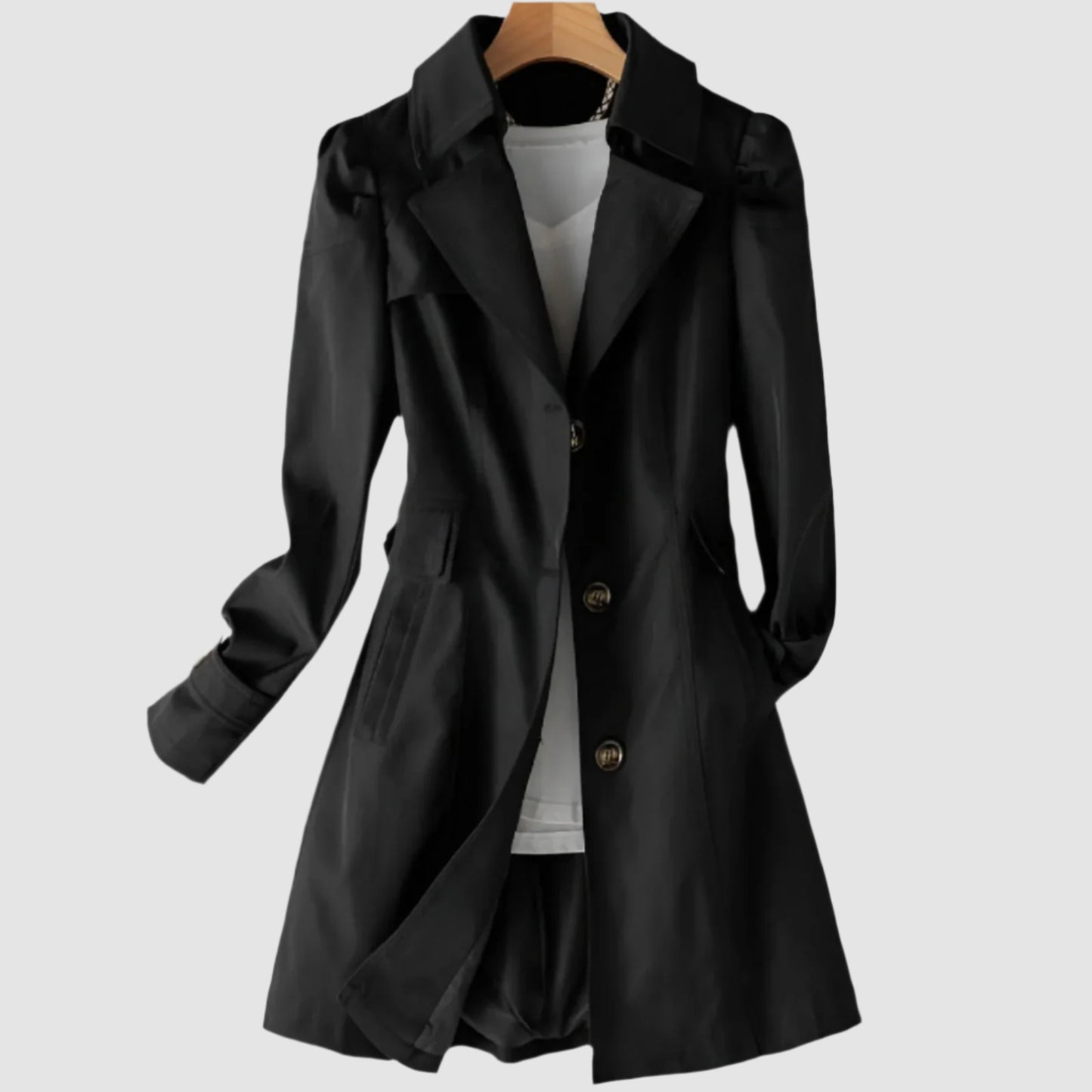 Women's Trench Coat Waterproof Adjustable Belt Elegant Timeless 8