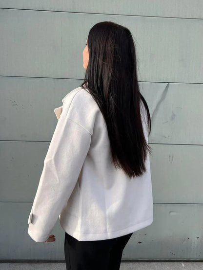 Elegant Cropped Wool Jacket for Women | Luxurious Autumn & Winter Outerwear