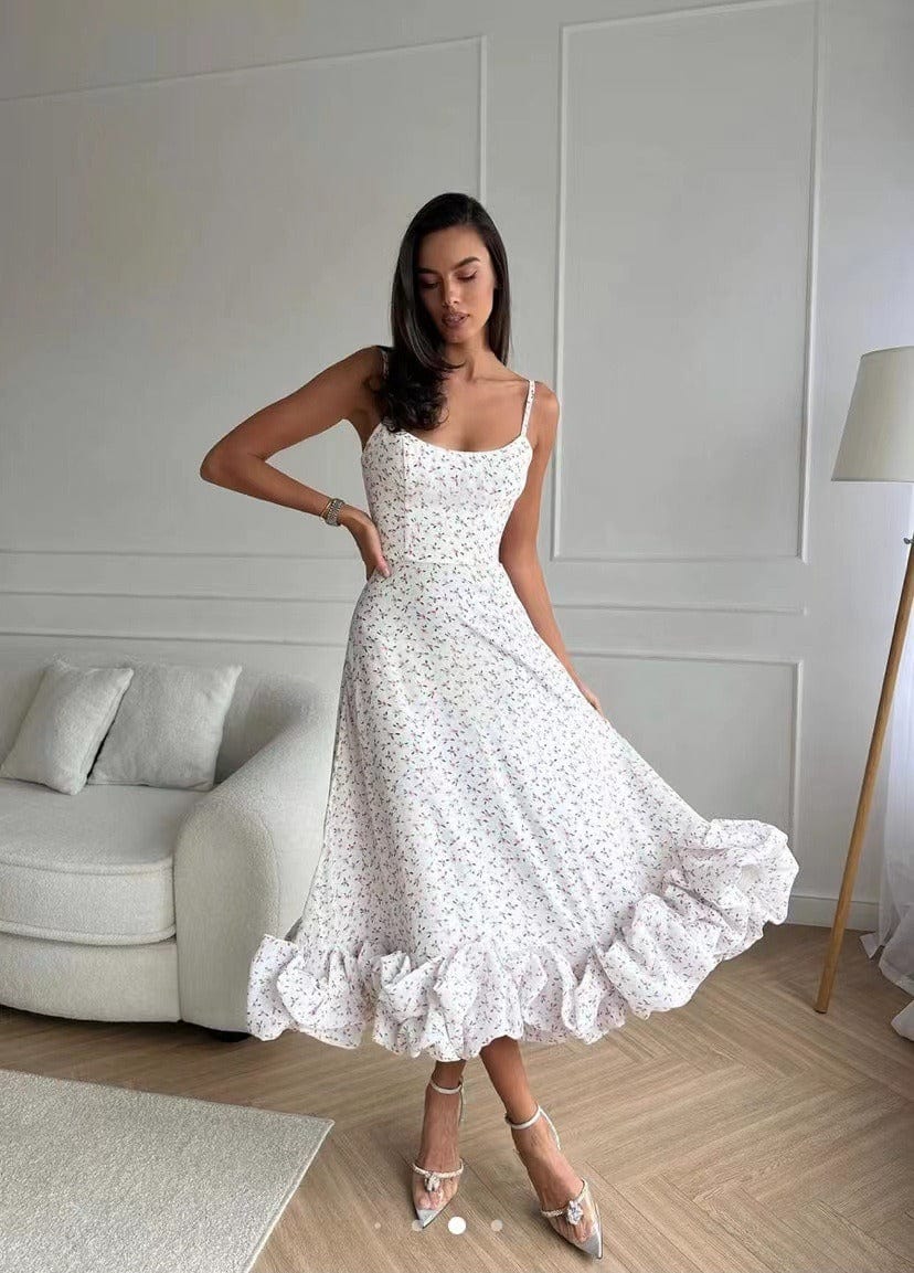 Women's - Midi Dress - Elegant - Material - Ideal for Parties