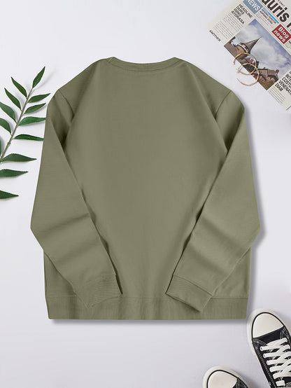 Casual Fashion Crew Neck Cotton Pullover Sweatshirt for Men | Great for Casual Days