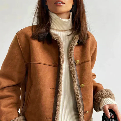 Elegant Women’s Sheepskin Gilet Jacket | Warm Autumn & Winter Layering