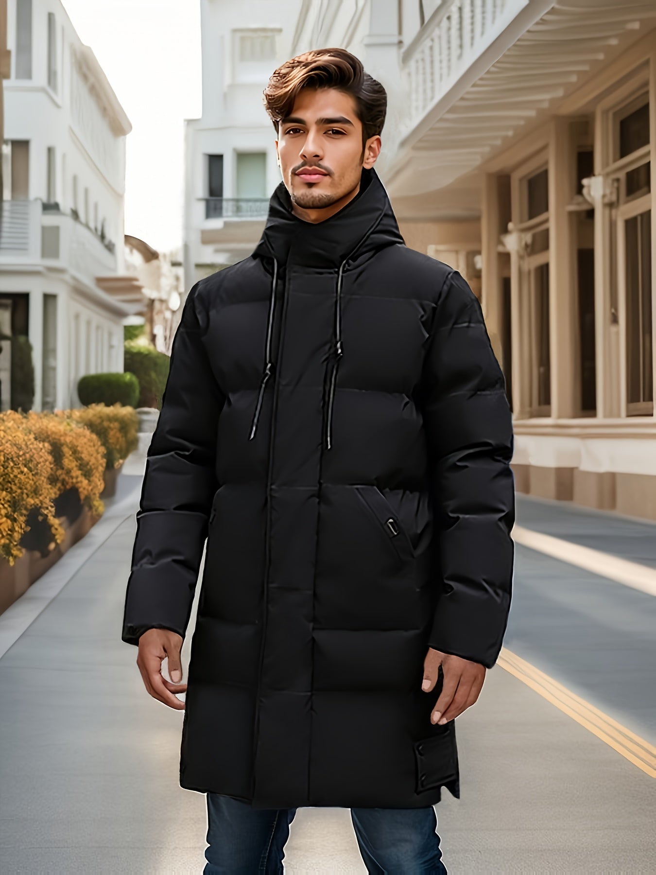 Casual Black Cotton Hooded Winter Jacket For Men | Great for Casual Days