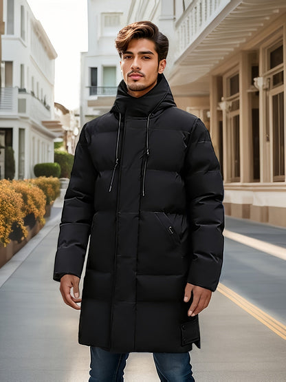 Casual Black Cotton Hooded Winter Jacket For Men | Great for Casual Days