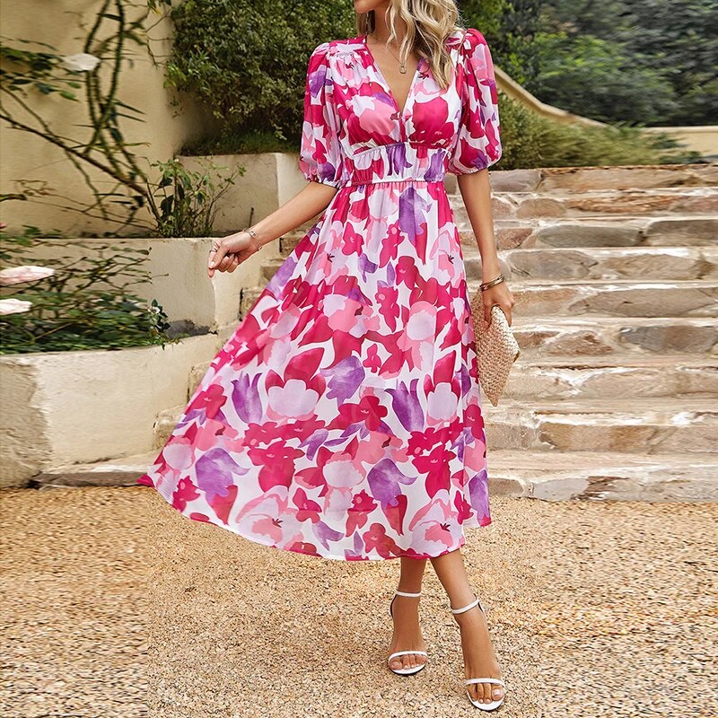 Women's - Midi Dress - Casual - Modern Style - Ideal for Summer