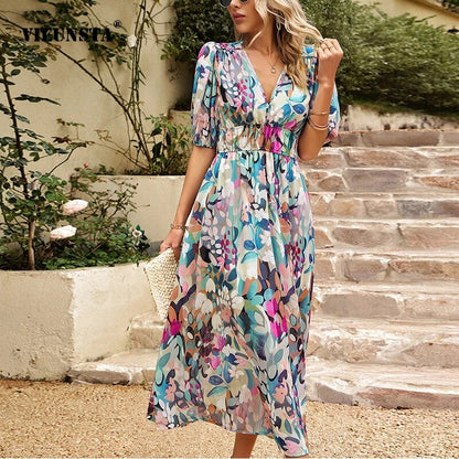 Women's - Midi Dress - Casual - Modern Style - Ideal for Summer