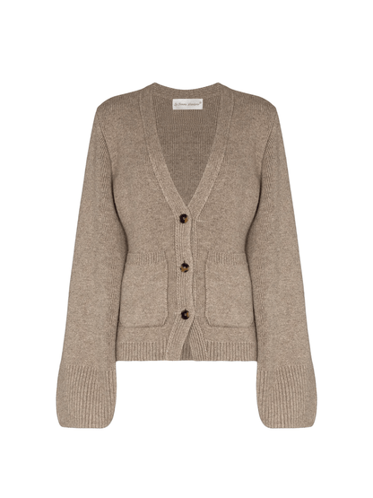 Damen Strickjacke V-Ausschnitt Grau Größe M Baumwolle-Polyester 5