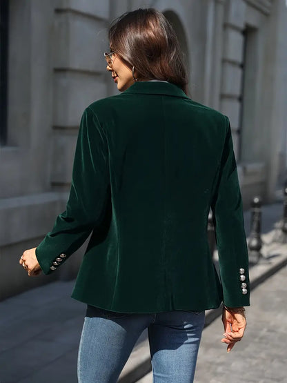 Elegant Women’s Velvet Blazer | Luxurious Autumn & Winter Outerwear