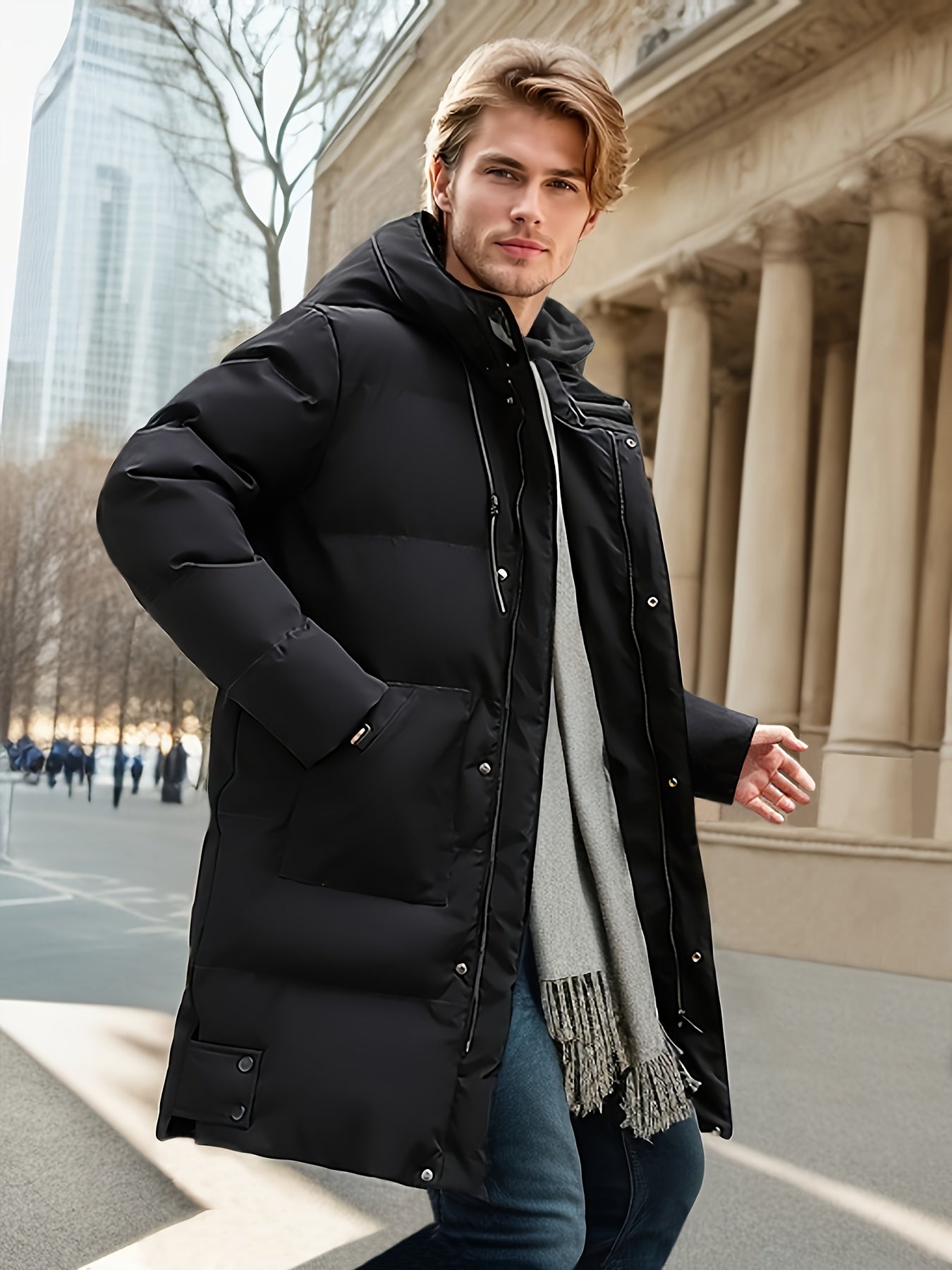 Casual Black Cotton Hooded Winter Jacket For Men | Great for Casual Days