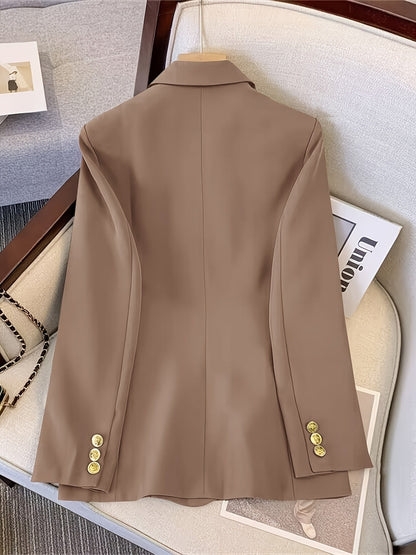 Women's Elegant Slim Business Blazer with Golden Buttons | Ideal for All Seasons