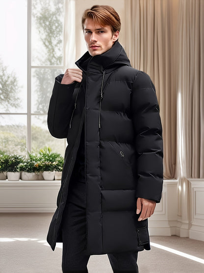 Casual Black Cotton Hooded Winter Jacket For Men | Great for Casual Days