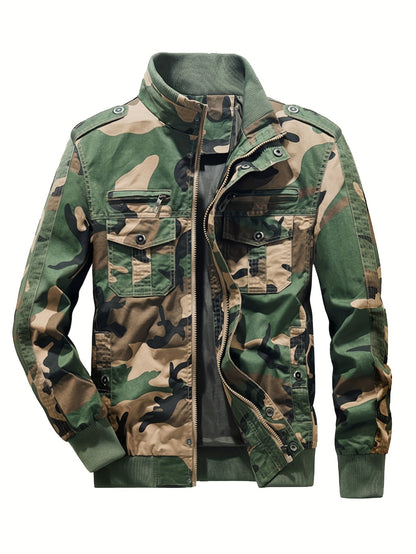 Camouflage Pilot Workwear Outdoorjacket With Multiple Pockets Outdoor Style For Men | Great for Winter Outdoor Activities