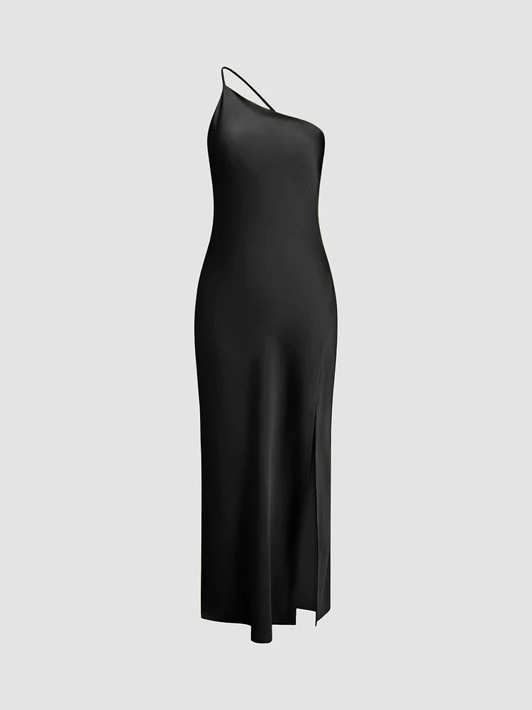 Women's Satin Maxi Dress Open Back Elegant 7