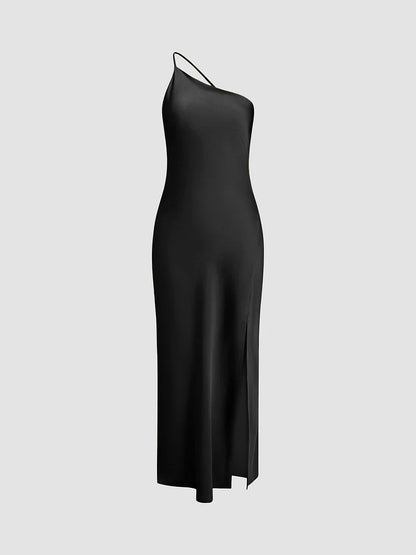 Women's Satin Maxi Dress Open Back Elegant 7