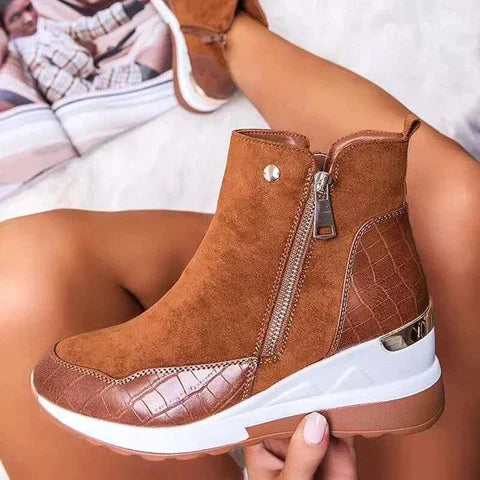 Casual Ankle Boots with Zipper and Heel for Women | Great for Casual Days