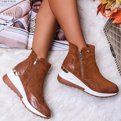 Casual Ankle Boots with Zipper and Heel for Women | Great for Casual Days